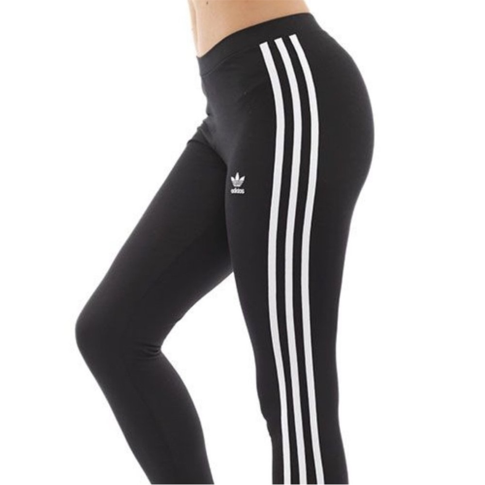 adidas Black Track Pants with White Side Stripes
